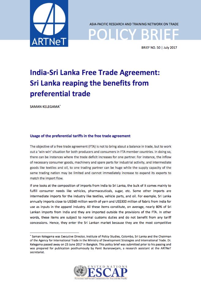 India - Sri Lanka FTA